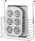 iDesign Classico Metal Over the Cabinet Kitchen Bakeware Organizer Basket for Cutting Boards, Baking Sheets, Pans, 13.73" x 5.18" x 14.2" - Chrome