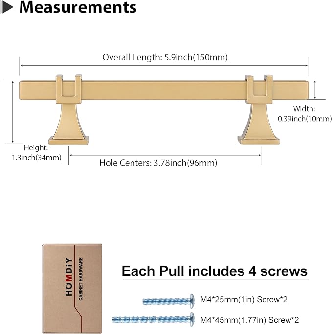 10 Pack 3-3/4 Inch Brushed Gold Pulls Kitchen Cabinet Handles Gold Pulls for Dresser Drawers Kitchen Cabinet Hardware