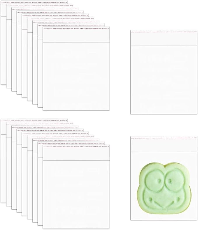 Square Self Sealing Cello Bags 3x3'' 500pcs Tiny Adhesive Cellophane Bags Crystal Sealable OPP Poly Glassine Bags 2mil for Packaging Decorative Wrappers Bakery Cookies
