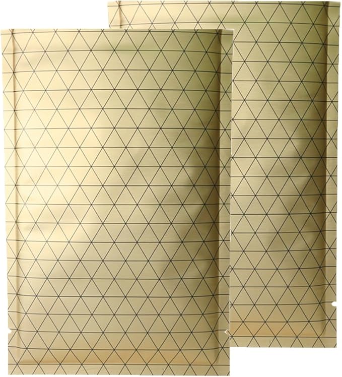 100 PCS 4 Mil Thick Open Top Heat Seal Bags, PET+AL+PE Mylar Bags with Easy Tear Notch, Resealable Heat Sealable Pouch for Food Storage, Packaging, Not Vacuum Bags (Gold, 8 * 12CM/3.2"*4.7")