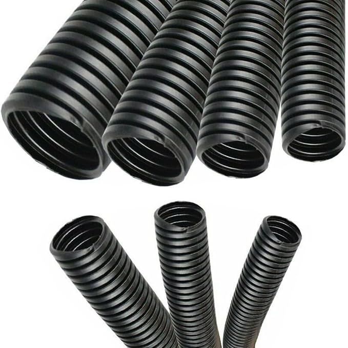 Electriduct 1/4" Polypropylene Non-Slit Wire Loom Corrugated Flexible Conduit - 1000 Feet - Black