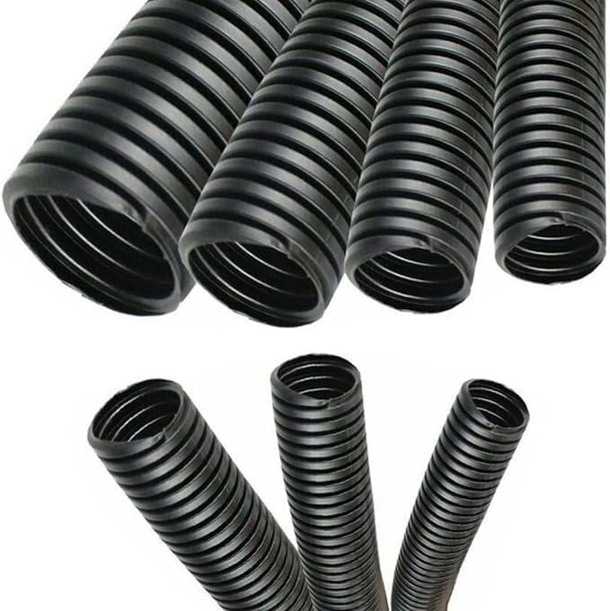 Electriduct 3/4" Polypropylene Non-Slit Wire Loom Corrugated Flexible Conduit - 20 Feet - Black