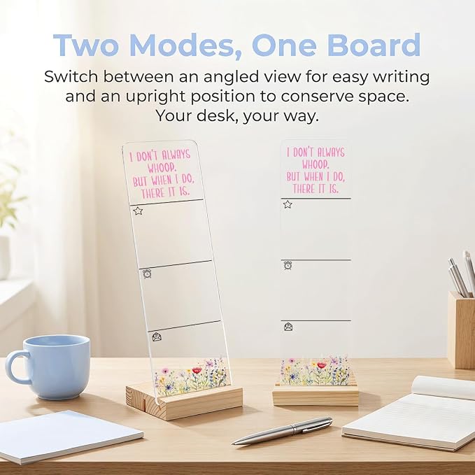 Sticky Notes Monitor Memo Board with Removable Wooden Base I Dont Always Whoop Funny Quote Message Board Portable Sticky Note Holder with 200 Sheets Sticky Notes Inspirational Office Desk Decor
