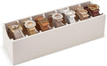 Lolalet Belt Organizer for Closet, Belt Box & Storage Drawer -Cream | PU Leather Belt Holder with 7 Extra-Wide Compartments, Soft Lining, Fits Entryway Cabinet, for Women, 1 Pack