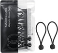 SMART&COOL Reusable Silicone Magnetic Cable Ties for Bundling and Organizing, Holding Stuff, Book Markers, Fridge Magnets, Assorted Color, 7.16'' (20-Pack, Black)