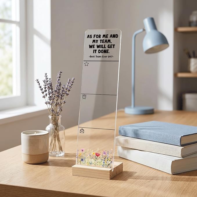 Sticky Notes Monitor Memo Board with Removable Wooden Base We Will Get It Done Inspirational Quote Message Board Portable Sticky Note Holder with 200 Sheets Sticky Notes Teamwork Office Decor Gift