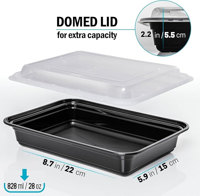 Igluu Meal Prep Containers Reusable (30 Pack) 1 Compartment – 28oz | Food Containers with Lids – Stackable, Microwave, Freezer & Dishwasher Safe – BPA-Free