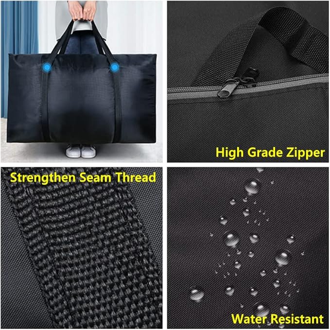 Extra Large Storage Bag for Moving Travel Bag Waterproof Large Moving Bag with Double Zippers and Reinforced Handles Large Capacity Duffle Bag for Moving Traveling Home Storage Packing, 160l,