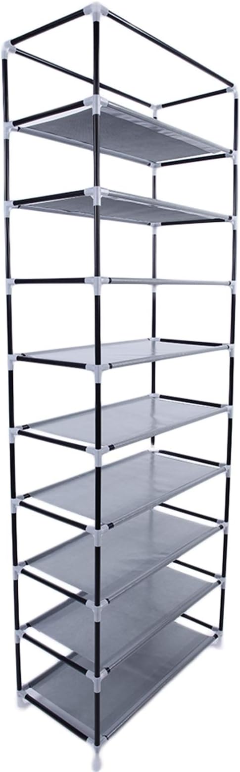 Shoe Rack, 10 Tier Shoe Organizer with Dust Cover, Shoe Storage Shelf for 20-27 Pairs of Shoes, Designed for Doorways, Entryway, Suitable for Sneakers, High Heels, Flats, and Boots (Purple)