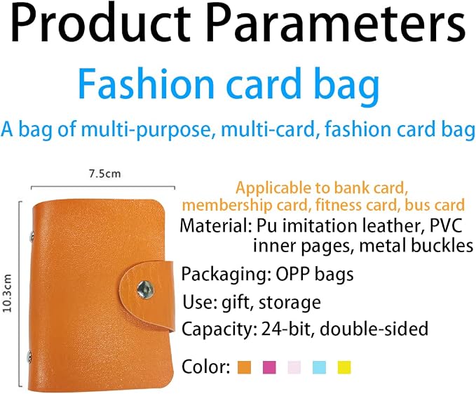 Gikfun 24 Slots Credit Card Holder – Soft ID Case with Clear Windows, Small Card Organizer Wallet for Gift Cards,Business Cards, and Travel Essentials (Pack of 5, Assorted Colors) EK8430