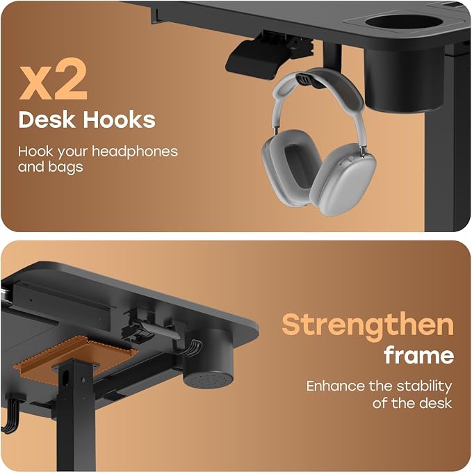 Small Mobile Standing Desk with Drawer, 23.6" x 19.7" Top | Height Adjustable Rolling Teacher Desk with Cup Holder and Hooks, Portable Workstation on Wheels for Classroom & Study, Black