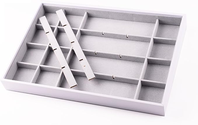 Oirlv Leather 24-Grid Jewelry Organizer White | Perfect for Daily Household Organization Or Store Display Use