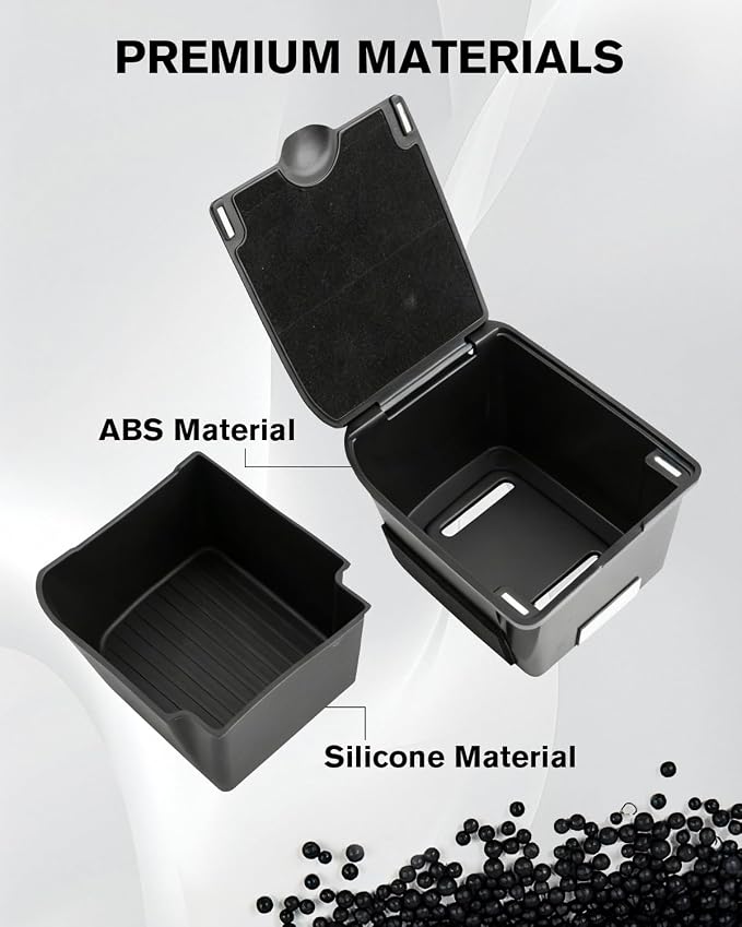 For Center Console Organizer Tray Coin Box Non-Dropping Design Compatible with 2019-2026 Chevy Silverado 1500& 2020-2026 Silverado 2500HD 3500HD (Split-Bench Folding Seat) ABS Materials