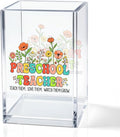 Preschool Teacher Acrylic Cosmetic Pencil Holder Cup, Teacher Appreciation Gifts for Women, Office Desk Accessories for Teacher, Teach Them Love Them Pen Organizer, Preschool Teacher Gifts