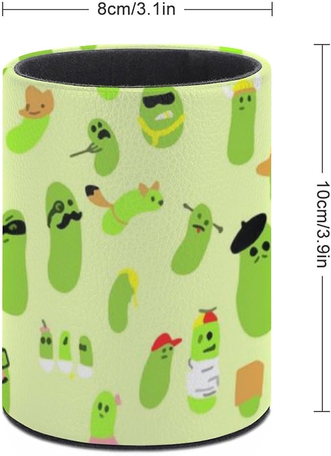 Cute Pickles Pen Holder Pencil Cup for Desk Organizer | Cute Makeup Brush Holder PU Multifunctional Office Suppliesfor Decor Home Classroom School