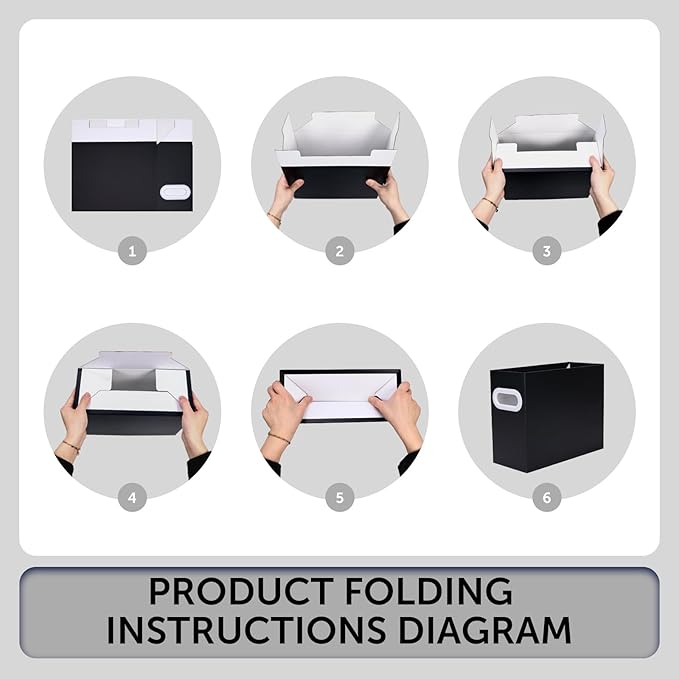 Hanging File Organizer, Cardboard File Folder Organizer for Letter Size, Desk Documents Storage Box, Portable File Folder Holder Boxes for Office, Home, School, Only Box.(4 Packs)
