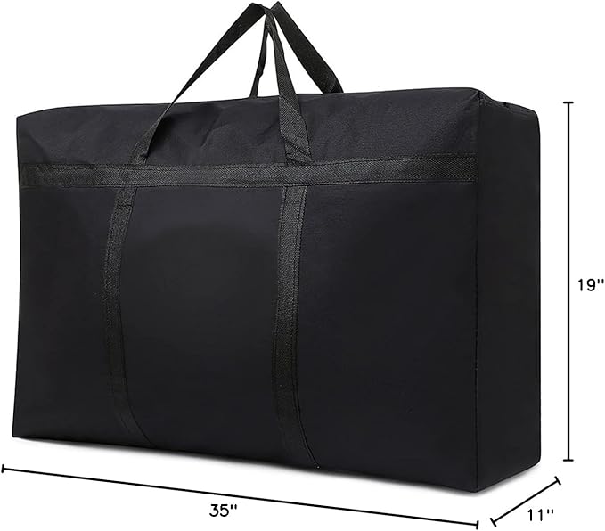 Multipurpose Extra Large Heavy Duty Storage Bags Duffle Bags for Space Saving Moving Storage (31Gal/120L, Black)