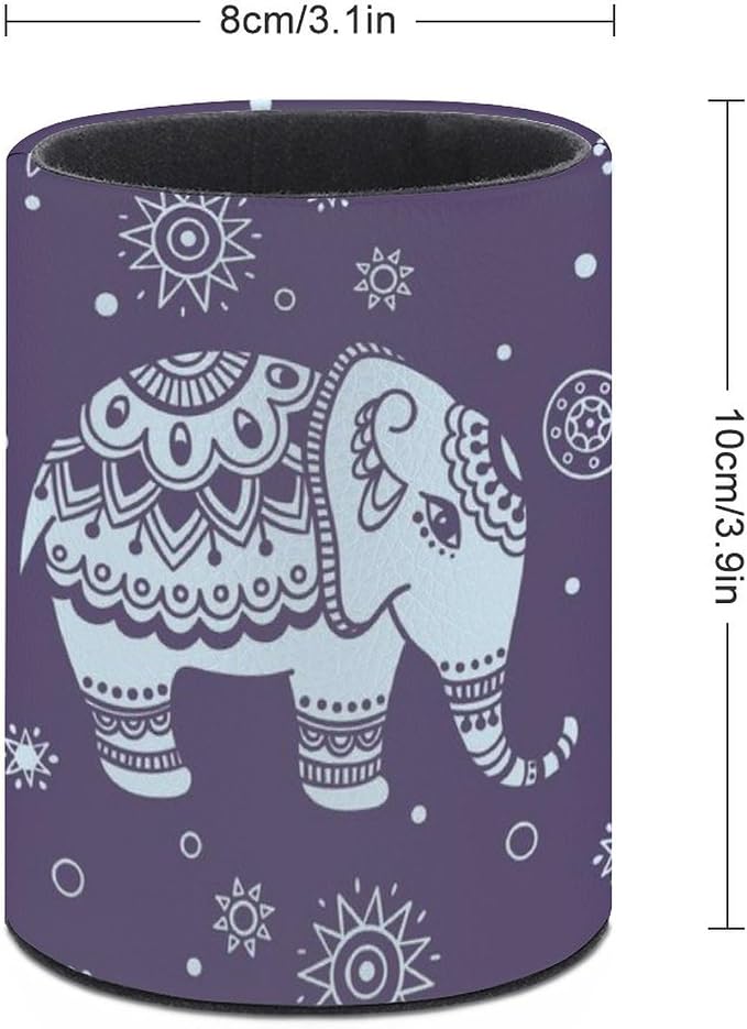 Cute Elephant Pen Holder Pencil Cup for Desk Organizer | Cute Makeup Brush Holder PU Multifunctional Office Suppliesfor Decor Home Classroom School