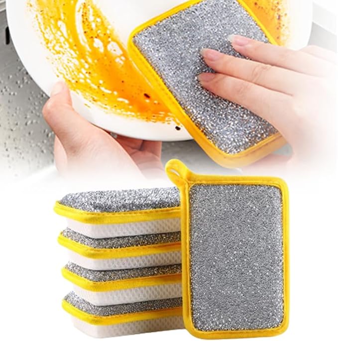 5PCS Multipurpose Dishwashing Rags, 2024 New Double Sided Sponge Kitchen Dishcloth, Multi-Purpose Absorbent Sponge Dishwashing Rags for Washing Dishes Cleaning Kitchen(3.54 * 5.31inch)