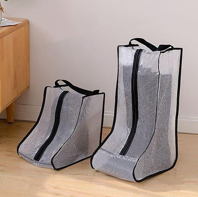 Portable 2 Pack Boots Storage,Tall Boots Storage/Protector Bag | Black Portable waterproof storage bags are used for travel storage,under the bed,wardrobe,shoe cabinet and other home storage