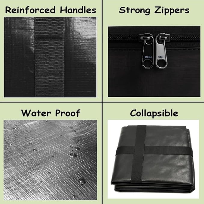 XL Moving Bag – 27"×14"×15.5" (25.4 Gal) Heavy-Duty Collapsible Storage Tote w/Zipper Lid & Tag Pocket — 6-Pack for Moving, College/Dorm, Laundry & Gym