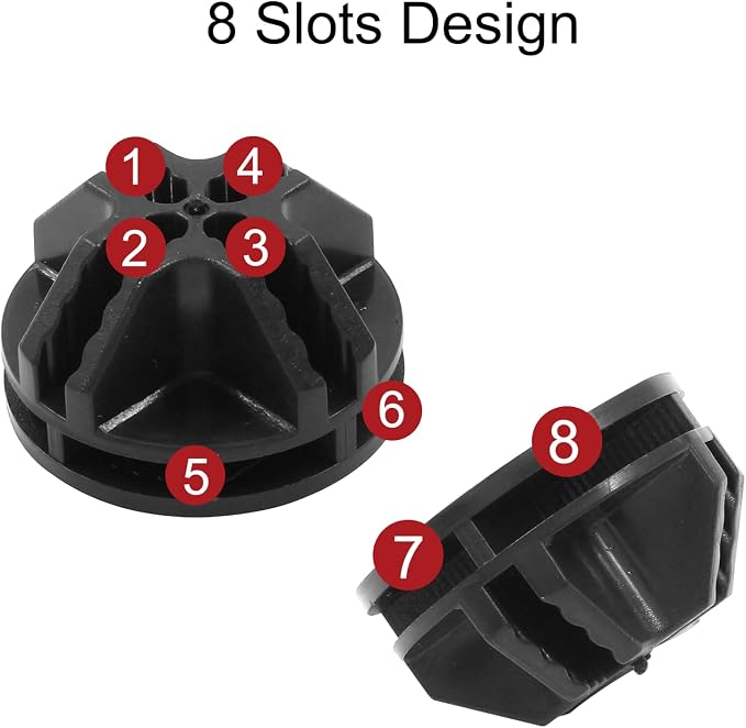 40 Pcs Wire Cube Connectors for Modular Storage Shelving (Black) | Durable ABS Plastic, 8-Slot Multi-Directional Design, Fits 3.5mm Panels, Reusable Connectors, for Wire Cube Shelving