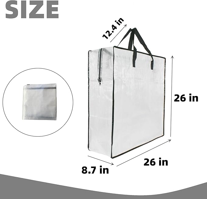 9 Pack Clear Storage Bags with Zipper and Handles, Blanket Bags For Closet Storage, Moving and Packing Supplies for College, Underbed Storage Organizer for Clothes Pillow Bedding Christmas Wreath