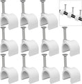300 Pcs Nail in Cable Clips - 10mm, Coax, Speaker, Ethernet, Wall Wire Clips for Cords & Cables