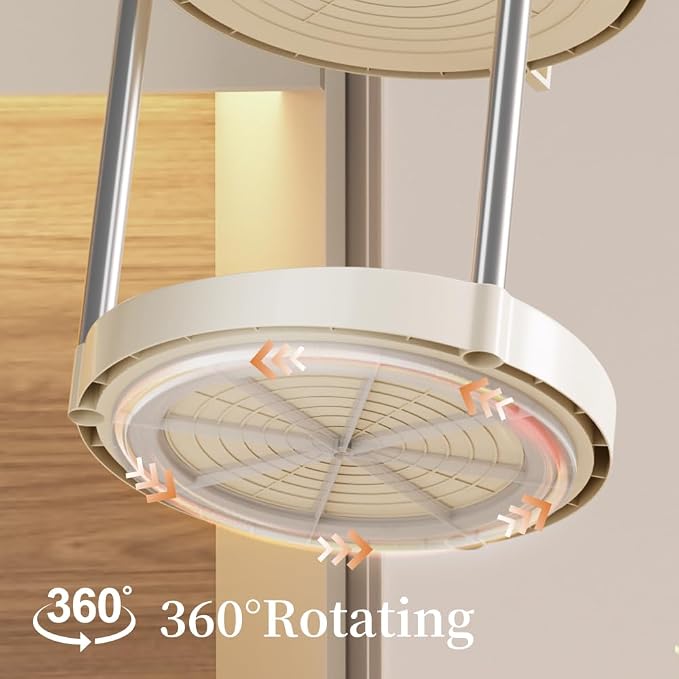 10.01" 2-Tier 360°Rotating Lazy Susan turntable Organizer Spice Rack Organization for Kitchen countertop and Cabinet pantry Organizers and storage(2White, Extra Large)