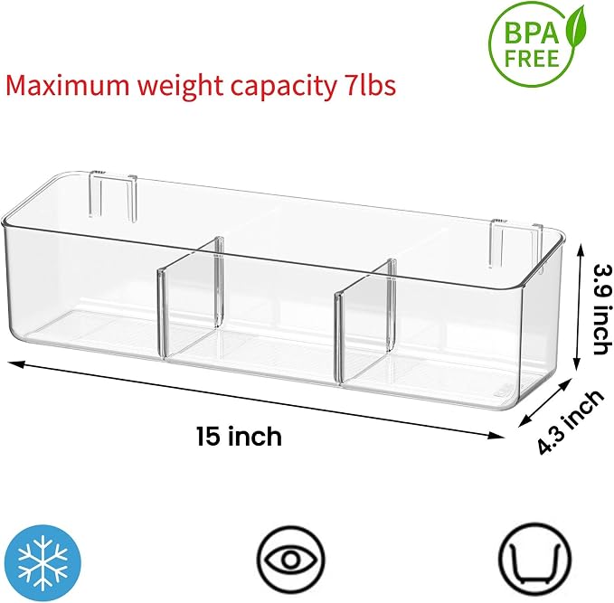 vacane Plastic Over Cabinet Door Organizer, Adhesive Mount Storage Organizer Container Makeup Organizer Hanging Basket Bins For Craft Room, Pantry, Office, Space Saving Holder for Kitchen Bags-XL