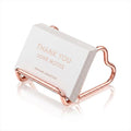 Business Card Holder for Desk Heart Shaped Card Display Stand | Cute Metal Business Cards Holder Vertical Desktop Name Card Organizer Small Phone Stand for Office, Wedding, Rose Gold