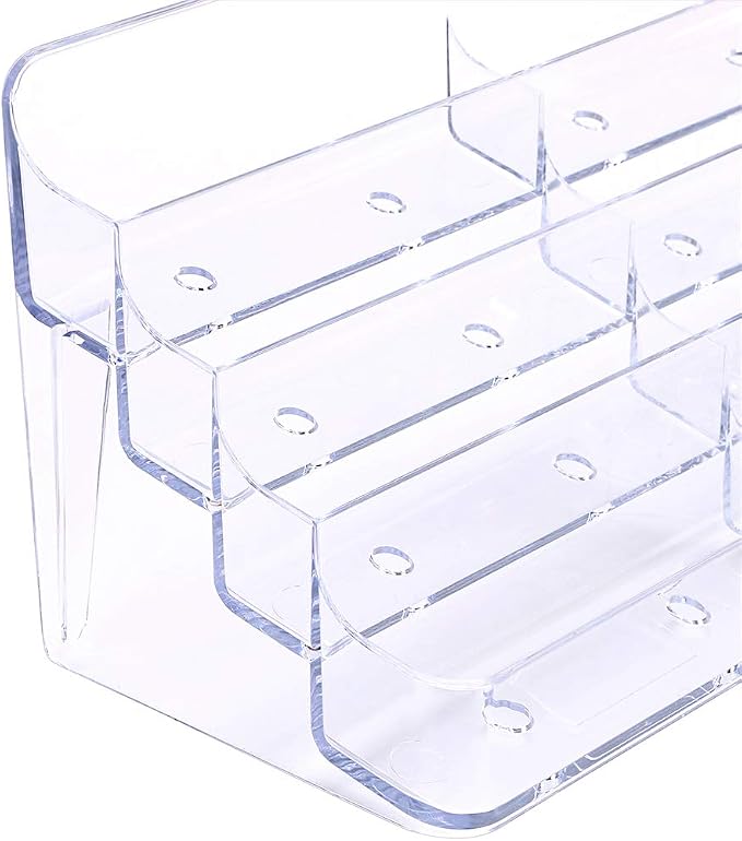 Hipiwe 2Pcs Acrylic Business Card Holder 8-Slot Desktop Card Display Stand | 4-Tier Clear Index Card Filling Display Holder for Reception Office and Countertops, Fits 480Pcs Business Cards