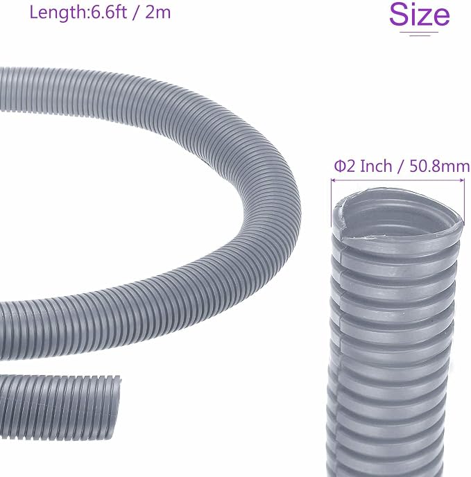 DMiotech 6.6ft Wire Loom Split Tubing 2 Inch(50.8mm) ID, Cord Protectors from Pet Flexible Conduit Cable Management for Office Home Garden, Gray