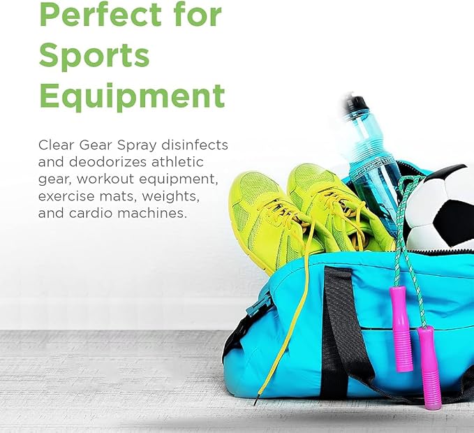 Clear Gear Disinfectant Spray, Mat Cleaner, and Deodorizer For Surfaces, Equipment, Protective Gear and Facilities - Hospital Grade Disinfectant - 5 Gallon Bulk Gym Cleaning Supplies