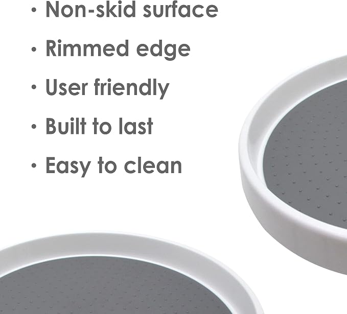 Gadgetime USA 3 Pack Lazy Susan Organizer Turntable (10 inches) - Rotating Spice Rack for Kitchen Cabinet Pantry Fridge Bathroom Vanity Countertop & Under Sink Organization - Non-Skid