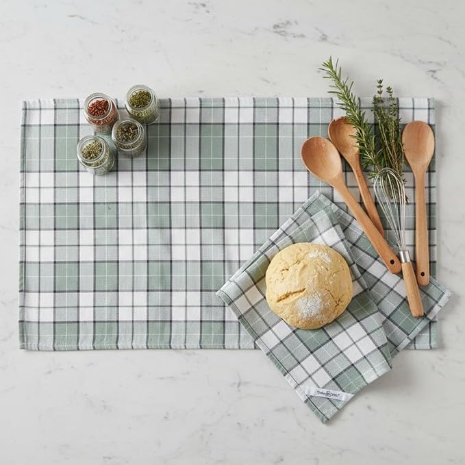 Urban Villa Kitchen Towels Set of 6 Majestic Checks Kitchen Towels 20X30 Inches 100% Cotton Highly Absorbent Kitchen Towels Premium Quality Ultra Soft Mitered Corners KitchenTowels