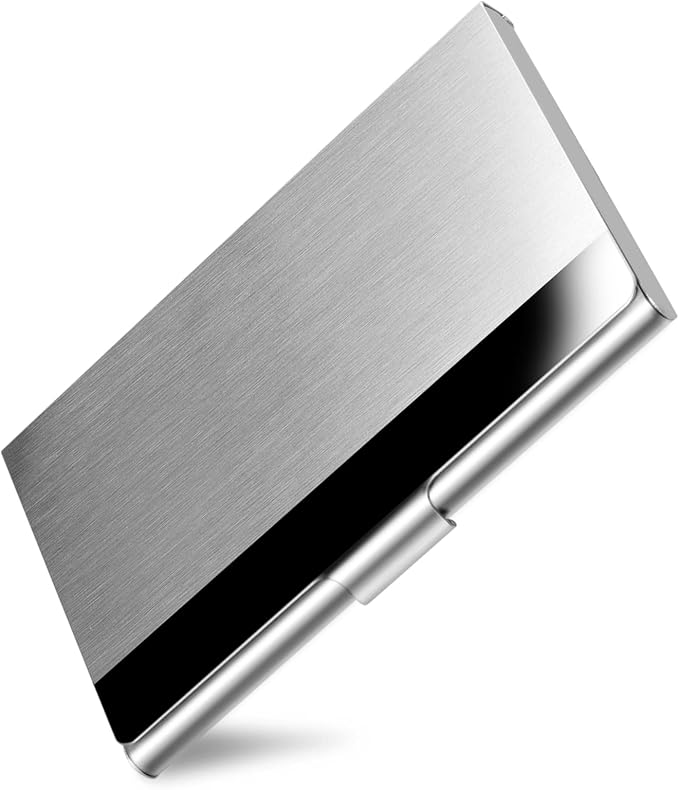 Business Card Holder, Slim Business Card Case for Men & Women, Pocket Metal Card Case, Professional Stainless Steel Business Card Holders, Purse Name Card Holder, Buckle Style Shut