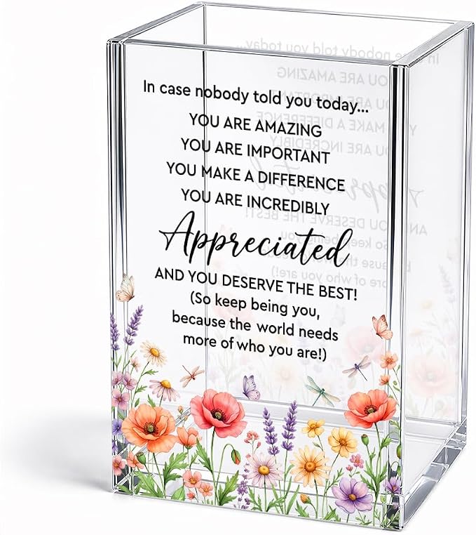 Funny In Case Nobody Told You Acrylic Pencil Holder Cup | Today You Are Amazing, Appreciation Gifts for Women Coworker Nurse, Colleague Goodbye Leaving Gifts, Retirement Present