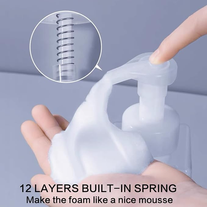 2 PCS-Foaming Soap Dispenser, Hand Soap Dispenser, Refillable Foam Liquid Hand Soap Empty Plastic Pump Bottle Container for Bathroom Vanities, Kitchen Sink, Hospital, Clinic（17 oz ） (White)
