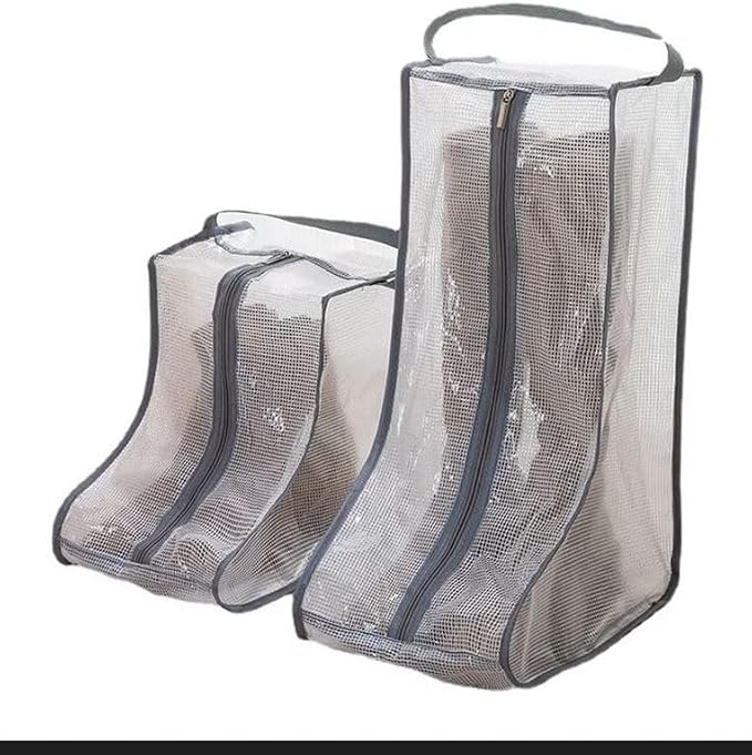 Portable 2 Pack Boots Storage, Tall Boots Storage/Protector Bag | Grey Portable waterproof storage bags are used for travel storage,under the bed,wardrobe,shoe cabinet and other home storage