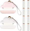 Mini Lint Roller Travel Size, Reusable Lint Roller for Travel, Pet Hair Remover Portable Lint Roller for Clothes with 300 Sheets Refillable (Pink&White)