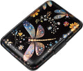 Coco Rossi Credit Card Holder RFID Aluminum Small Mini Wallet Women | Metal Wallet, Business Cards Holder, ID Case, Slim Sleeves, Womens Girls Gift, Carry Proof Wallets for Travel, Dragonfly