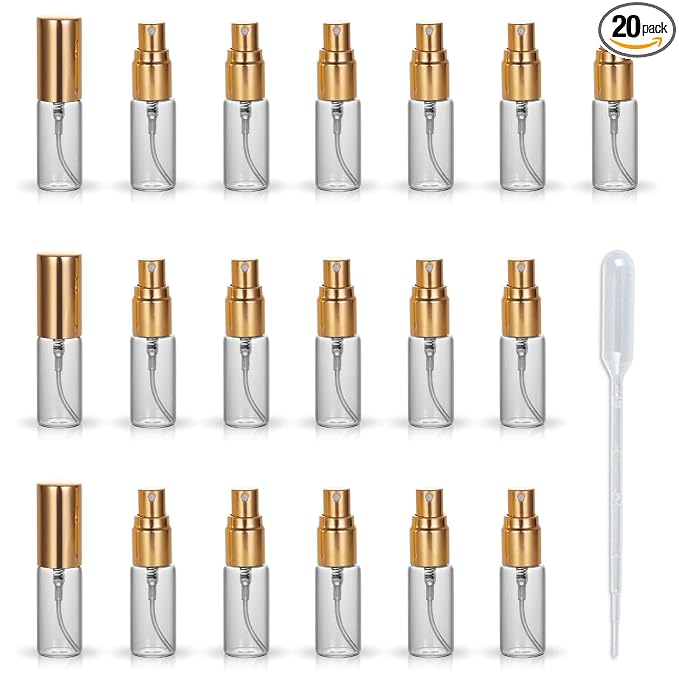 5ML Glass Spray Bottle - Empty Refillable Container Essential Oils, Cleaning Products, Homemade Cleaners, Misting Plants with Water Vinegar Mixtures for Cleaning or Cooking
