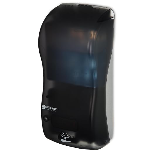 San Jamar Classic Rely Hybrid Electronic Soap Dispenser Hand Sanitizer Dispenser with Universal Compatibility for Home, Bathroom, Kitchen, Restrooms, Restaurants, Plastic, 900 Ml, Black Pearl