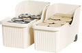 Pull Out Cabinet Organizer Bin with Roll Wheels, Kitchen Bathroom Cabinet Under Sink Organizer and Storage, Multi-Use Cabinet Organizer Basket for Pantry Shelves