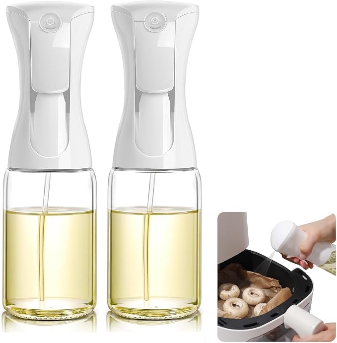 Mistifi oil spray 200ml PET bottle/150ml Glass. Fine Mist Spray Bottle for Air Fryer, Olive Oil, Healthy Nonstick Frying, Commercial & Home Kitchen Use (886 * 2Pcs)