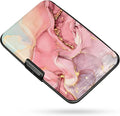 Credit Card Holder RFID Aluminum card case Marble mini Wallet Women Men | ABS Business ID Case,Hard Case Large Capacity 6 Slots, Waterproof Durable ，Secure Closure Slim Small Credit Card Protector