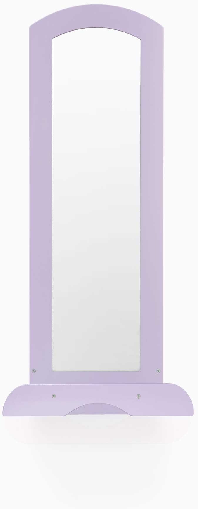 Guidecraft See and Store Dress-up Center – Lavender: Pretend Play Storage Closet with Mirror & Shelves, Armoire for Kids with Bottom Tray - Costume Storage Dresser