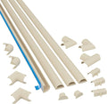 D-Line 13.12ft Cord Hider Kit, Patented Cable Cover, Hide Wires on Wall, Channel for TV Mount Cords, Raceway Wire Hiders, Paintable, Adhesive, Half Round, 4X 0.78in W x 0.39in H x 39in Lengths, Beige