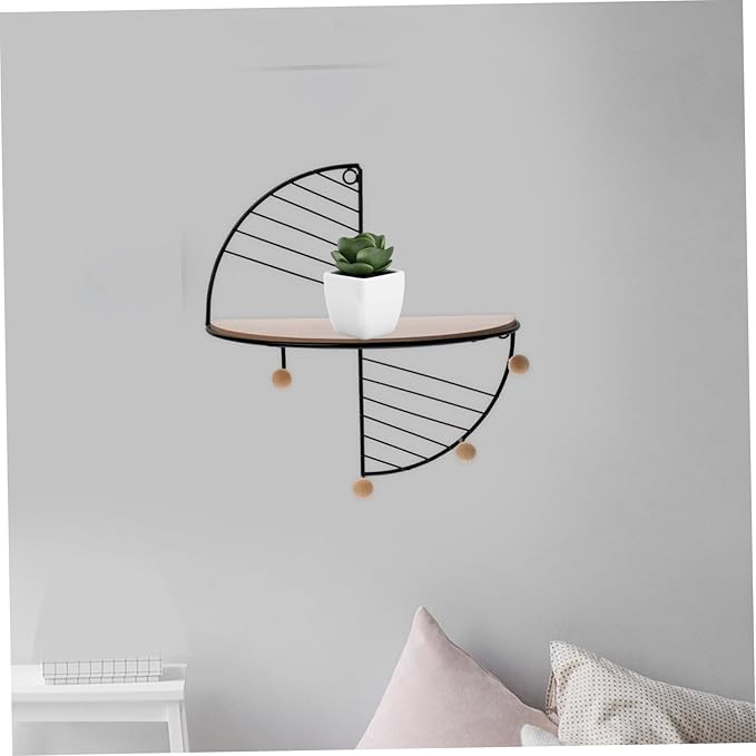 PRETYZOOM Practical Wall-Mounted Storage Rack with Hooks Multi-Functional Organizer Shelf for Living Room Bedroom Kitchen and Bathroom Easy to Install for Item Display